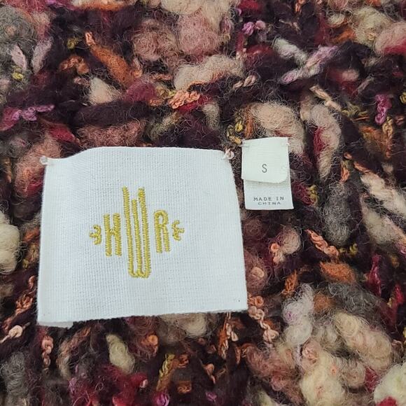 Anthropologie HWR lace trimmed marled Cardigan ladies sweater Size Sm Cozy Wool - Picture 11 of 11